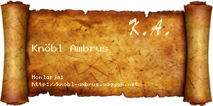Knöbl Ambrus névjegykártya