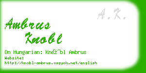 ambrus knobl business card
